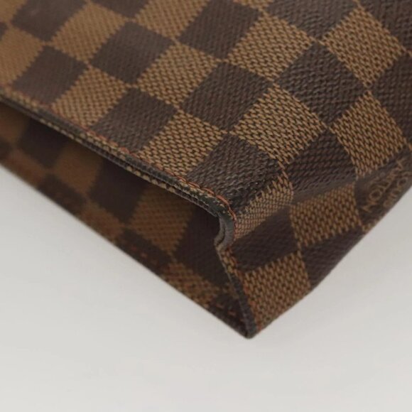 LOUIS VUITTON Damier Ebene Poche Toilette 26 Pouch N47543 LV Auth MX437 - Picture 10 of 16